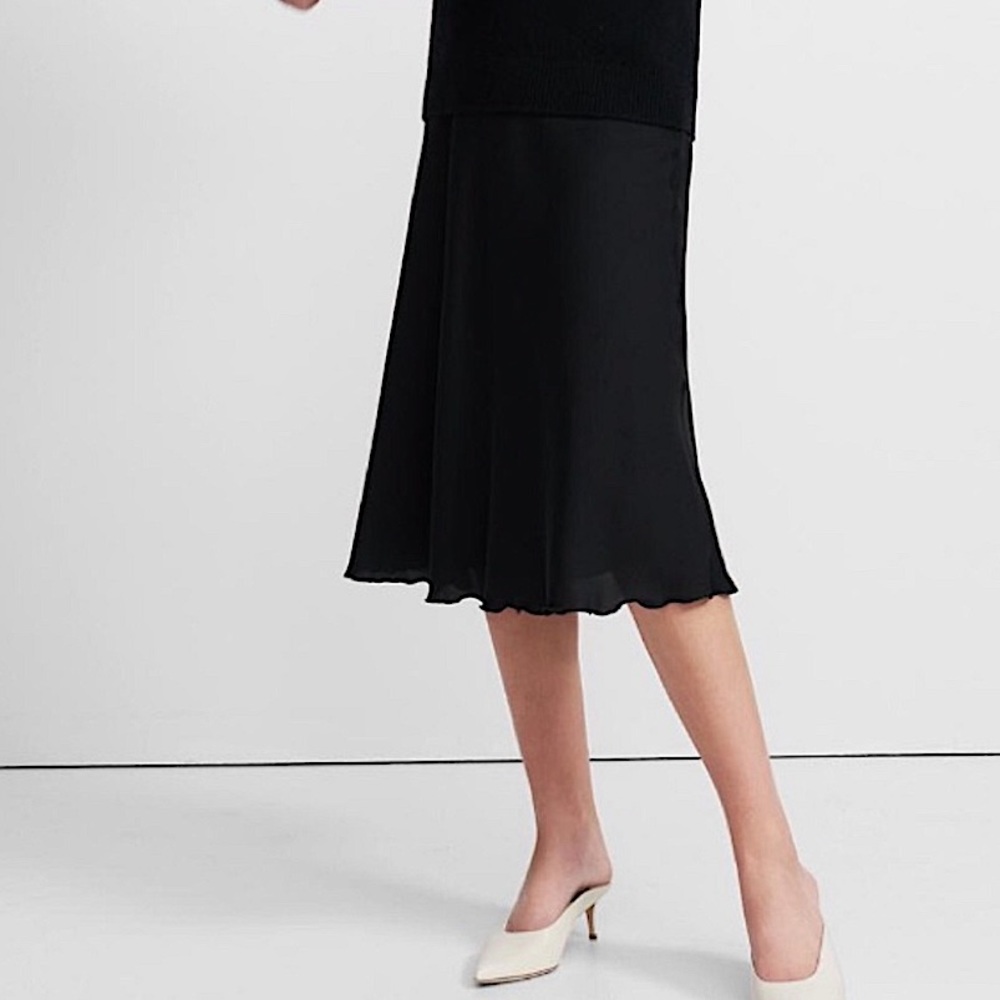 THEORY | black silk skirt